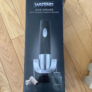 Waring Pro Cordless Wine Opener with Vacuum Sealer & Foil Cutter. New Open Box